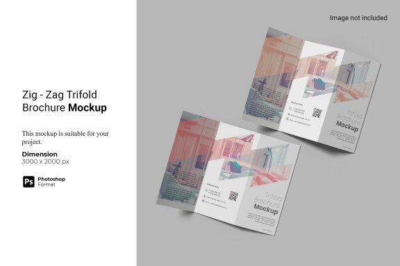 Zig-Zag Trifold Brochure Mockup