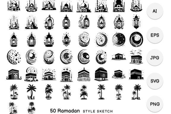 Ramadan Element Draw Black