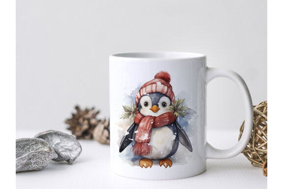 Winter Penguins PNG bundle