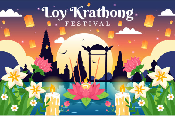 10 Loy Krathong Festival Illustration