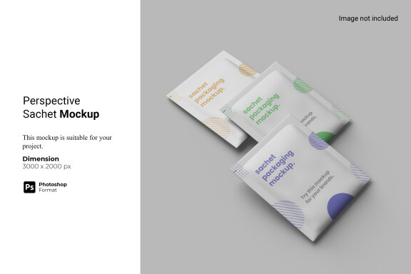 Perspective Sachet Mockup