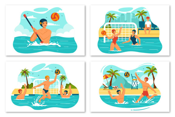 12 Water Polo Sport Illustration