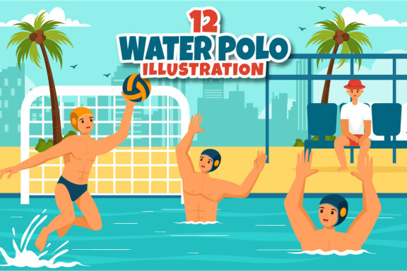 12 Water Polo Sport Illustration