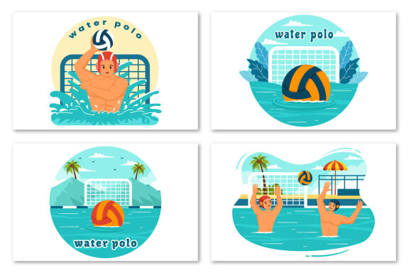 12 Water Polo Sport Illustration
