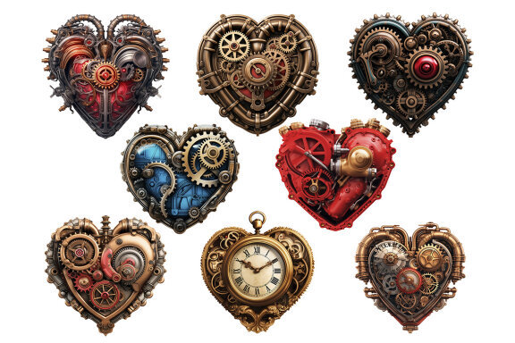 Mechanical Hearts PNG Bundle