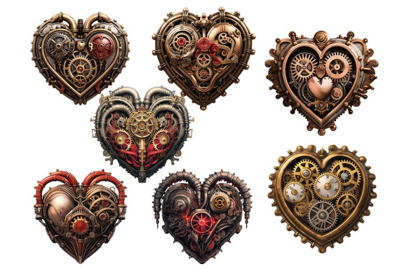 Mechanical Hearts PNG Bundle