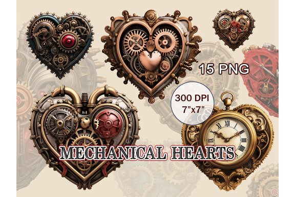 Mechanical Hearts PNG Bundle