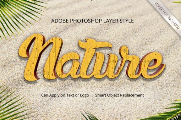 3D Realistic Text Effect Nature Style