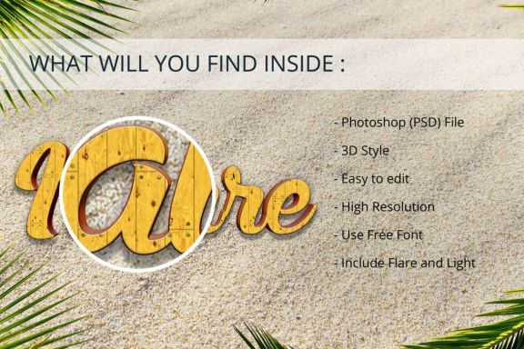 3D Realistic Text Effect Nature Style