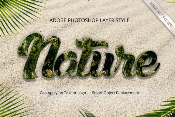 3D Realistic Text Effect Nature Style
