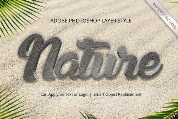 3D Realistic Text Effect Nature Style