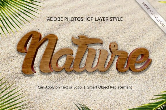 3D Realistic Text Effect Nature Style