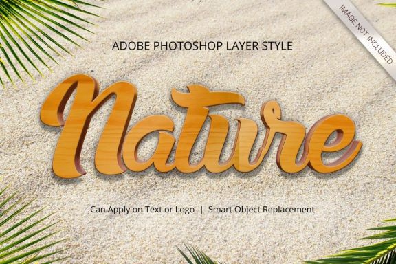 3D Realistic Text Effect Nature Style