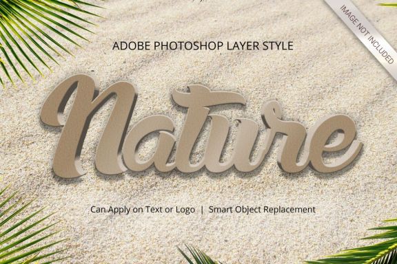 3D Realistic Text Effect Nature Style