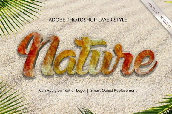 3D Realistic Text Effect Nature Style