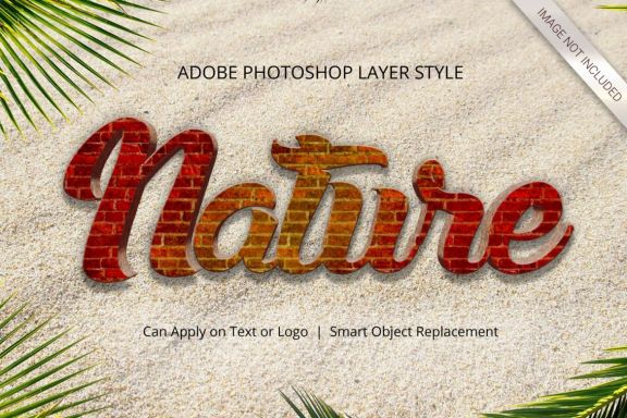 3D Realistic Text Effect Nature Style