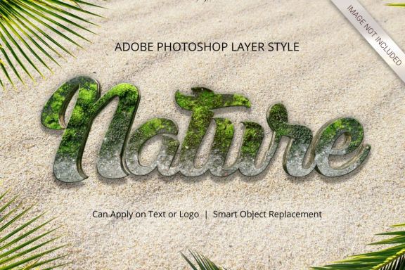3D Realistic Text Effect Nature Style