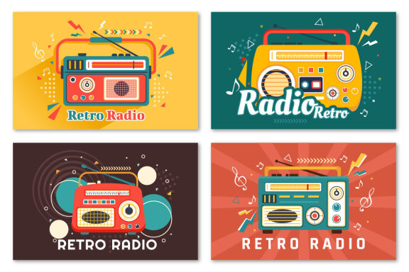 12 Retro Radio Illustration