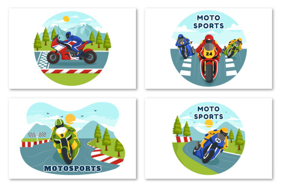 12 Racing Motosport Illustration