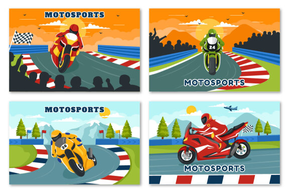 12 Racing Motosport Illustration