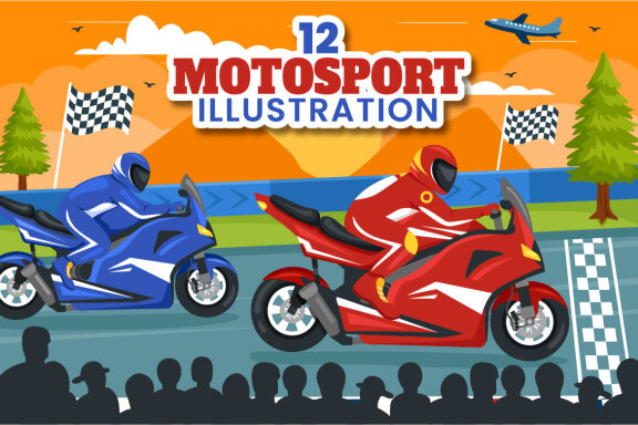 12 Racing Motosport Illustration