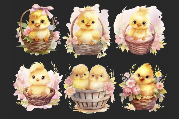 Cute Little Chicks PNG Bundle