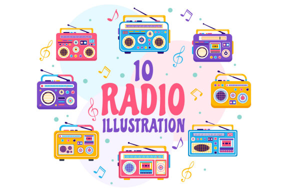 10 Radio Vector Illustration
