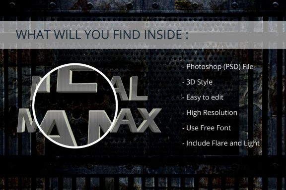 3D Realistic Text Effect METAL Style