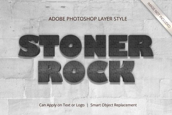 3D Realistic Text Effect STONE Style