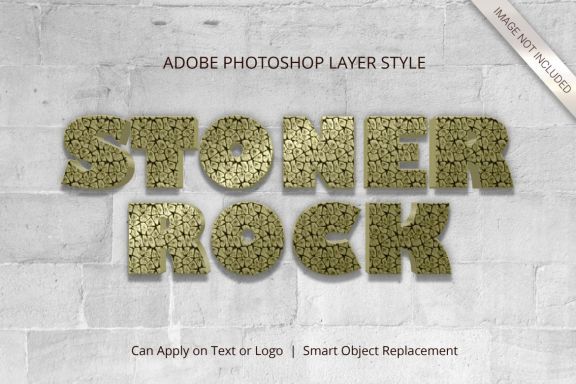 3D Realistic Text Effect STONE Style