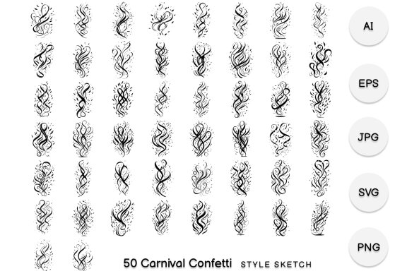 Carnival Confetti Element Black
