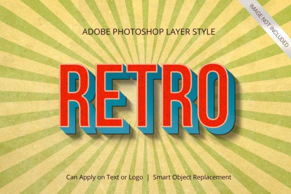 3D Realistic Text Effect RETRO VINTAGE Style