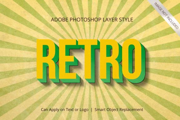 3D Realistic Text Effect RETRO VINTAGE Style