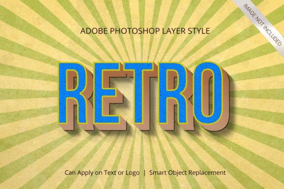 3D Realistic Text Effect RETRO VINTAGE Style