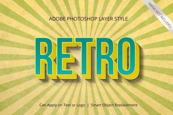 3D Realistic Text Effect RETRO VINTAGE Style