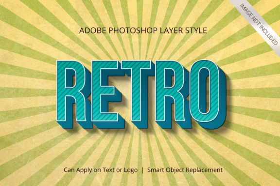 3D Realistic Text Effect RETRO VINTAGE Style