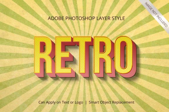 3D Realistic Text Effect RETRO VINTAGE Style