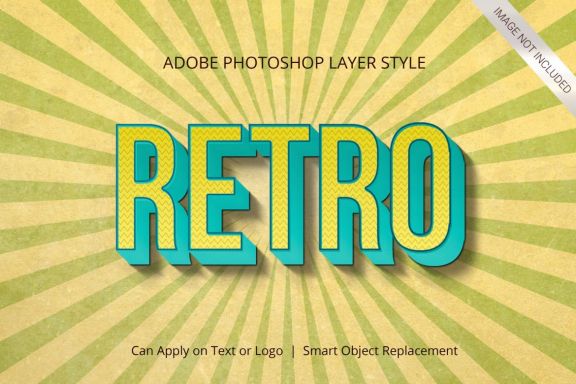 3D Realistic Text Effect RETRO VINTAGE Style