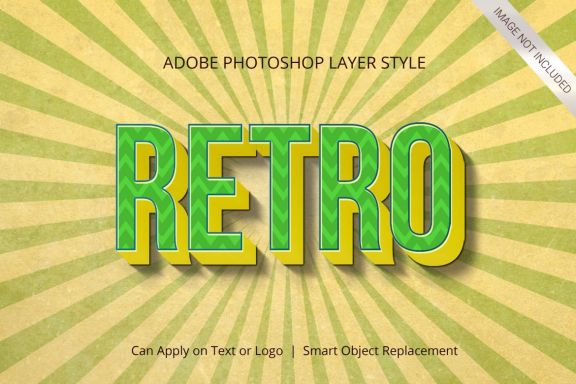 3D Realistic Text Effect RETRO VINTAGE Style