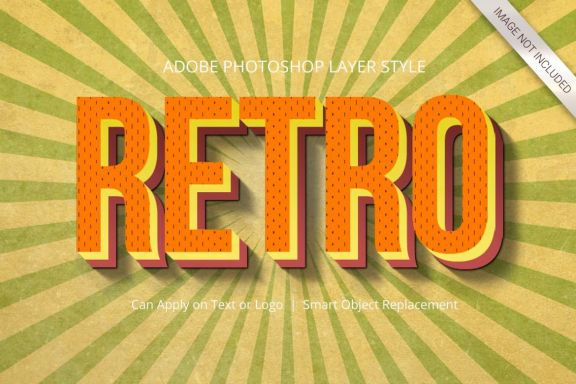 3D Realistic Text Effect RETRO VINTAGE Style