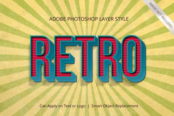 3D Realistic Text Effect RETRO VINTAGE Style