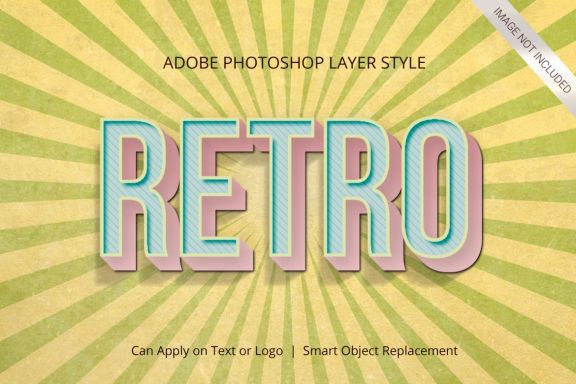 3D Realistic Text Effect RETRO VINTAGE Style
