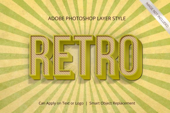 3D Realistic Text Effect RETRO VINTAGE Style