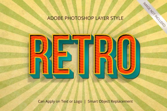 3D Realistic Text Effect RETRO VINTAGE Style