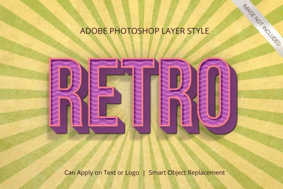 3D Realistic Text Effect RETRO VINTAGE Style