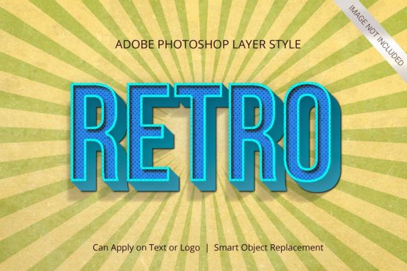 3D Realistic Text Effect RETRO VINTAGE Style