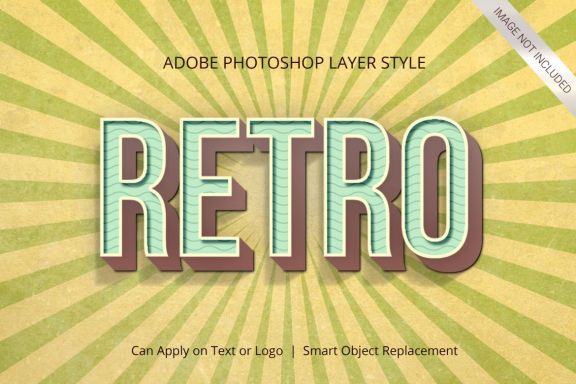 3D Realistic Text Effect RETRO VINTAGE Style