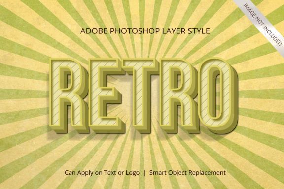 3D Realistic Text Effect RETRO VINTAGE Style