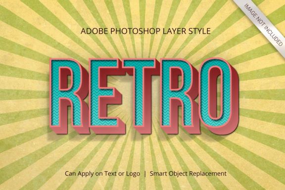 3D Realistic Text Effect RETRO VINTAGE Style