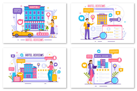 12 Hotel Reviews Illustration
